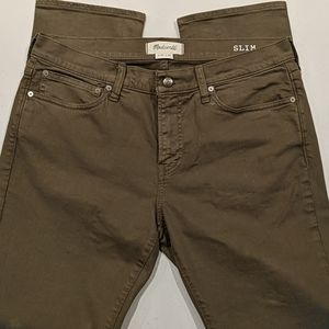 Madewell Men's Darkest Olive Slim Jeans